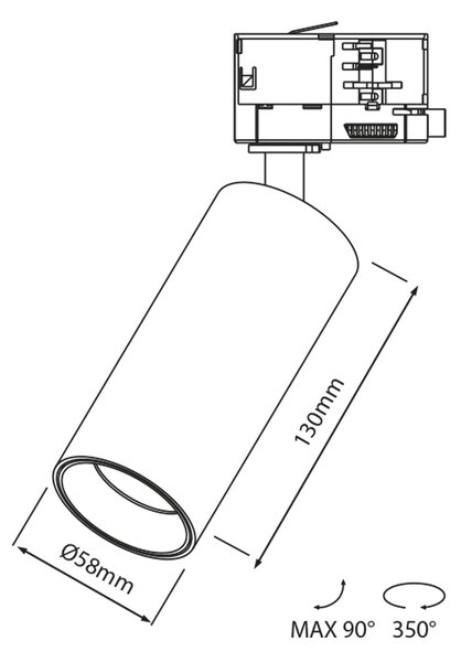 Karizma Luce Stretto LED svítidlo pro 3F lištu bílé 2700K20°