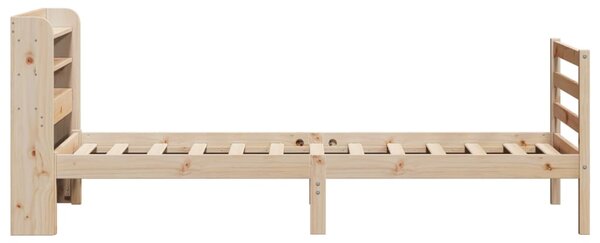 Rám postele s čelem 100 x 200 cm masivní borové dřevo 3306641