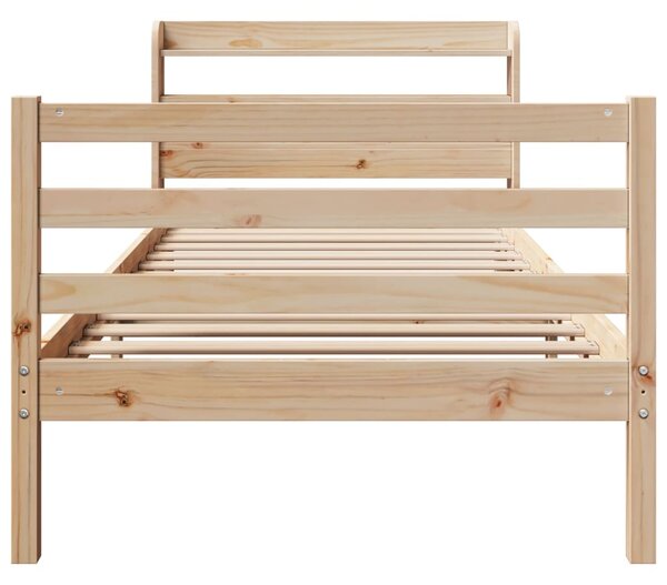 Rám postele s čelem 100 x 200 cm masivní borové dřevo 3306641