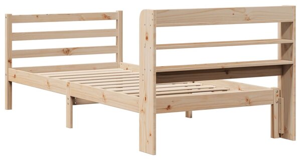Rám postele s čelem 100 x 200 cm masivní borové dřevo 3306641