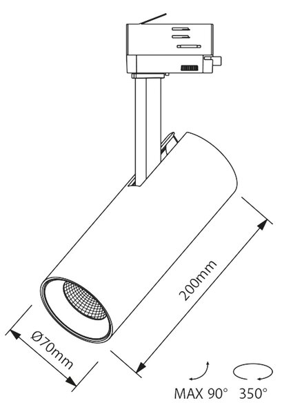 Karizma Luce Tesoro LED svítidlo pro 3F lištu bílé 2700K20°