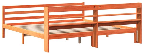 Postel bez matrace voskově hnědá 200 x 200 cm masivní borovice 3306667