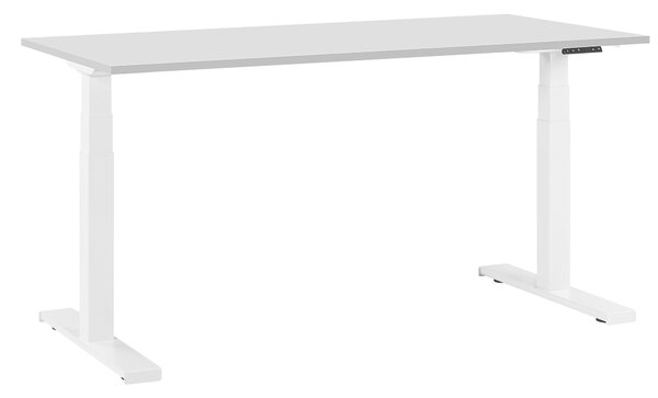 Elektricky nastavitelný stůl 160 x 72 cm šedý/bílý DESTIN II