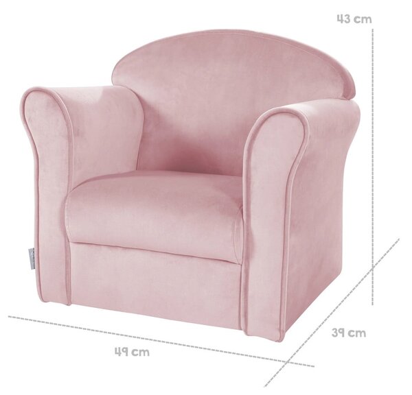 Světle růžové sametové dětské křesílko Lil Sofa – Roba