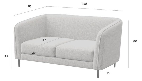 -25 % Dny MOMENTI– Ghado Růžová pohovka Galbe 160 cm