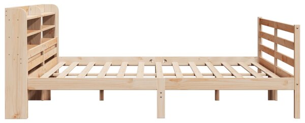 Rám postele s čelem 200 x 200 cm masivní borové dřevo 3306692