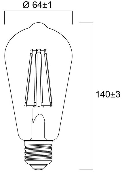 LED žárovka Sylvania RETRO E27 2500K 6W stmívatelná