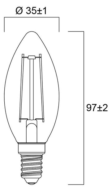 LED žárovka Sylvania RETRO E14 2500K 2.5W