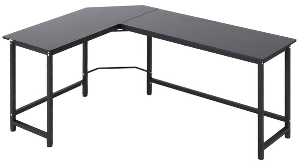 Vinsetto Počítačový stůl Psací stůl ve tvaru L s nastavitelnou výškou Černý 168 x 120 x 75 cm | Aosom