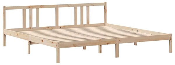 Rám postele s čelem 200 x 200 cm masivní borové dřevo 3306718