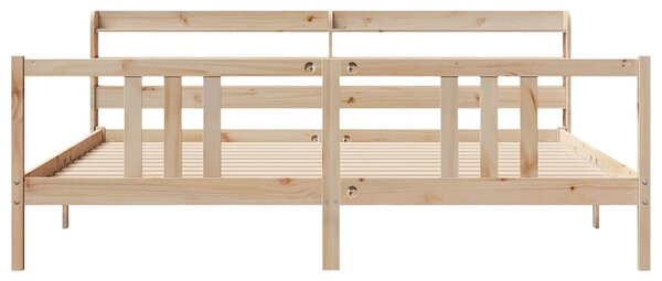 Rám postele s čelem 200 x 200 cm masivní borové dřevo 3306718