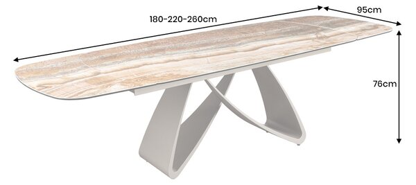 Jídelní stůl INFINITY ONYX 180-220-260 CM keramika rozkládací Nábytek | Jídelní prostory | Jídelní stoly | Rozkládací