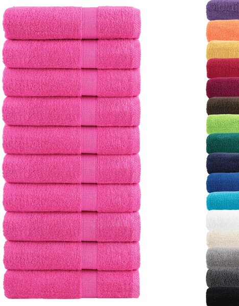 Premium ručníky SOLUND 10 ks růžové 50 x 100 cm 600 g/m²