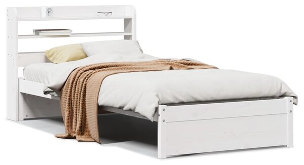 Rám postele s čelem bílý 75 x 190 cm masivní borovice 3306721