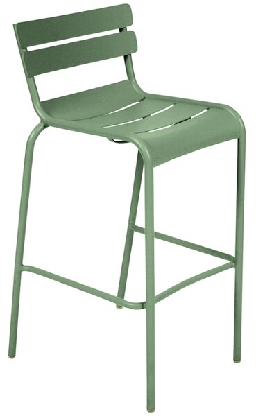 Kaktusově zelená kovová barová židle Fermob Luxembourg 80 cm