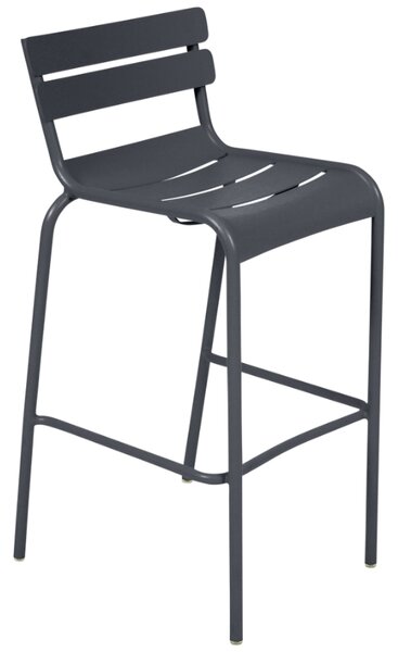 Antracitová kovová barová židle Fermob Luxembourg 80 cm