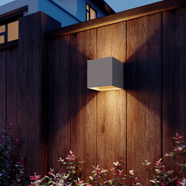 Calex LED akumulátorové venkovní nástěnné svítidlo Volterra, pískové, IP44, Krémová / jantar, Obývací pokoj / jídelna, Hliník, Moderní, Nástěnné svítidlo / světlem dolů