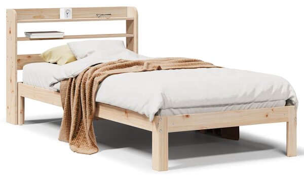 Rám postele s čelem 90 x 200 cm masivní borové dřevo 3306782