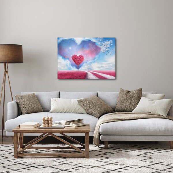 Obraz - Růžový strom srdce (70x50 cm)