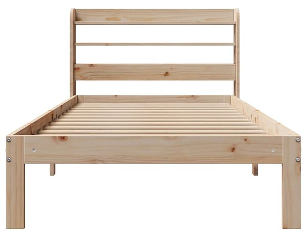 Rám postele s čelem 90 x 200 cm masivní borové dřevo 3306782