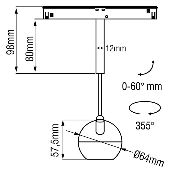 KARIZMA luce Dea Eros XS LED svítidlo pro 48V lištu bílé 2700K