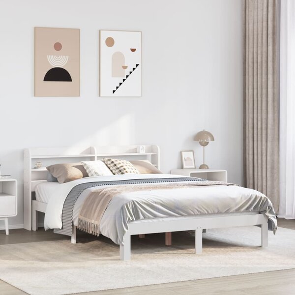Rám postele s čelem bez matrace bílý 140x190 cm 3306781