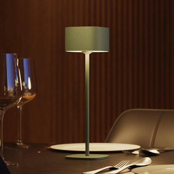Calex LED stolní lampa Serino, zelená, hliník, 2 700 K, stmívatelný, Zelená, Obývací pokoj / jídelna, Hliník