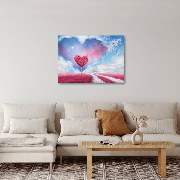 Obraz - Růžový strom srdce (70x50 cm)