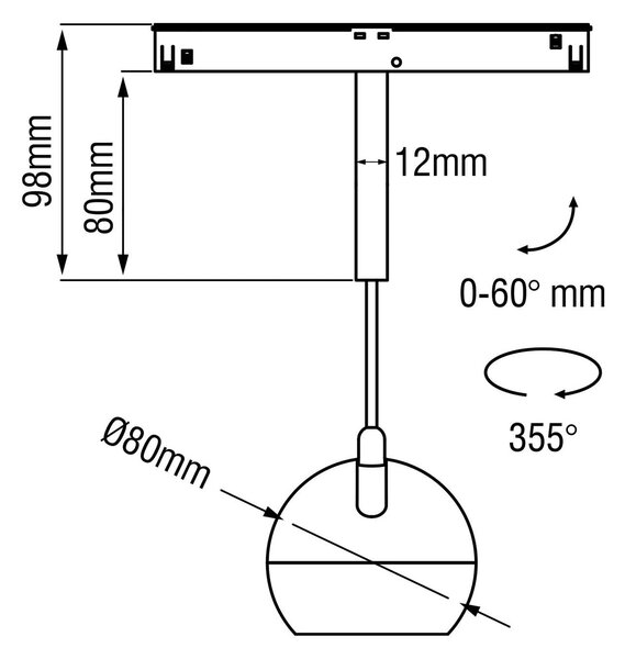 KARIZMA luce Dea Eros S LED svítidlo pro 48V lištu bílé 2700K
