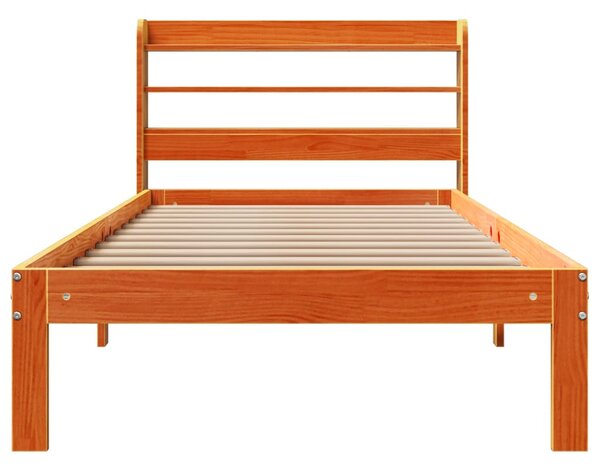 Postel bez matrace voskově hnědá 100 x 200 cm masivní borovice 3306804