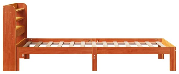 Postel bez matrace voskově hnědá 100 x 200 cm masivní borovice 3306804