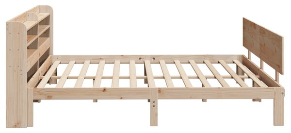 Rám postele s čelem 200 x 200 cm masivní borové dřevo 3306835