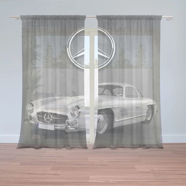 Sablio Záclony Mercedes-Benz 300 SL Šedé pozadí: 2ks 150x250cm