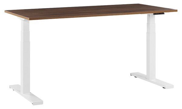 Elektricky nastavitelný psací stůl 160 x 72 cm ořechový/bílý DESTIN II