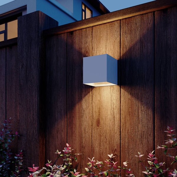 Calex LED akumulátorové venkovní nástěnné svítidlo Volterra, bílé, IP44, Bílá / opál, Obývací pokoj / jídelna, Hliník, Moderní, Nástěnné svítidlo / světlem dolů