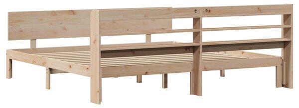Rám postele s čelem 200 x 200 cm masivní borové dřevo 3306835