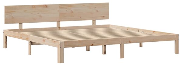 Rám postele s čelem 200 x 200 cm masivní borové dřevo 3306835