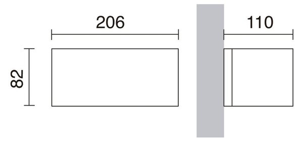 Dopo Isora down rectangle LED přisazené svítidlo šedé 3000K