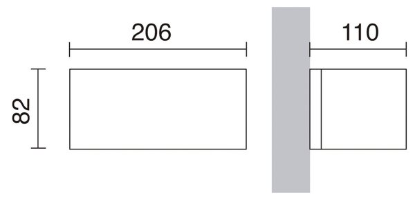 Dopo Isora down rectangle LED přisazené svítidlo antracitové 3000K
