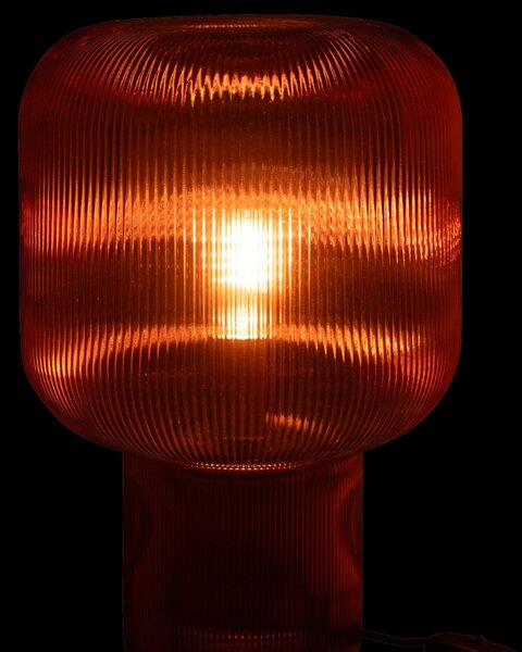 Červená skleněná stolní lampa J-line Gasina 29 cm