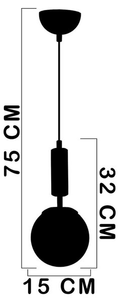 Černo-šedé závěsné svítidlo se skleněným stínidlem ø 15 cm Hector – Squid Lighting