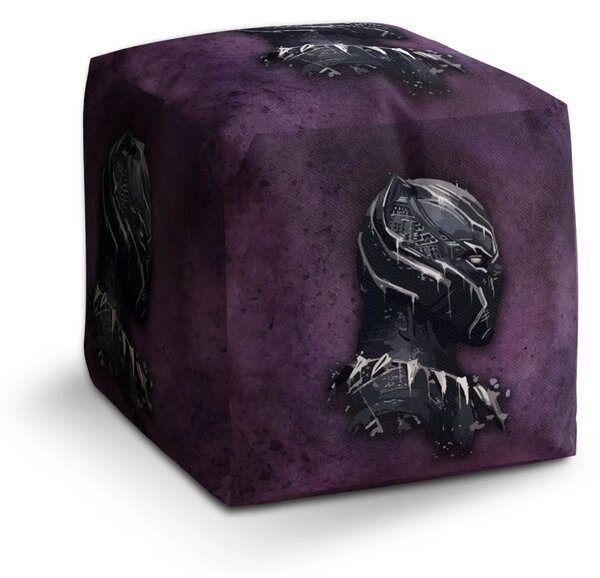 Sablio Taburet Cube BLACK PANTHER z profilu Fialový mlhavý - 40x40x40 cm