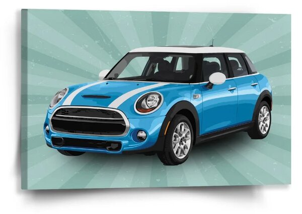 Sablio Obraz Mini sedan Zelené pozadí - 60x40 cm