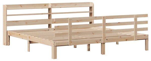 Rám postele s čelem 200 x 200 cm masivní borové dřevo 3306861