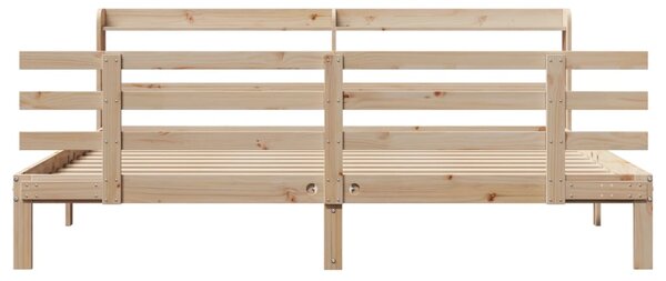 Rám postele s čelem 200 x 200 cm masivní borové dřevo 3306861