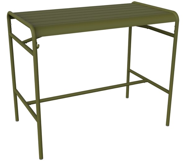 Zelený kovový barový stůl Fermob Luxembourg 126 x 73 cm - odstín pesto