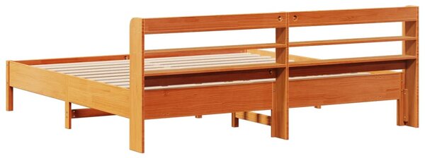 Postel bez matrace voskově hnědá 200 x 200 cm masivní borovice 3306878
