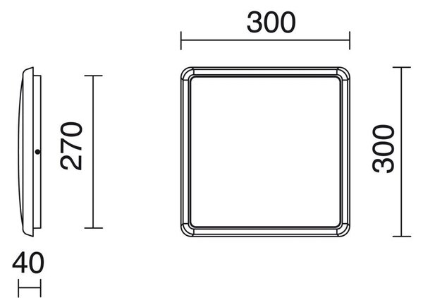 Indeluz Valgus Square LED přisazené svítidlo 3000K