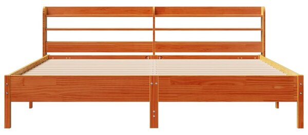 Postel bez matrace voskově hnědá 200 x 200 cm masivní borovice 3306878