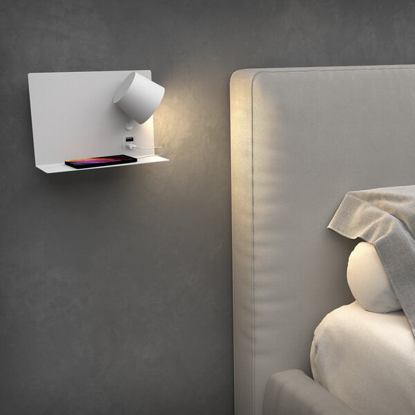 Exo Serene USB LED nástěnné svítidlo bílé Levé